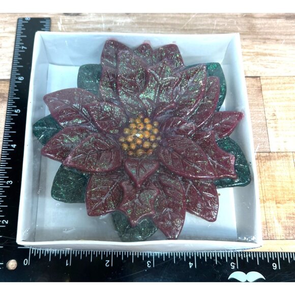 Decorative Poinsettia Shaped Candle - Picture 4 of 4